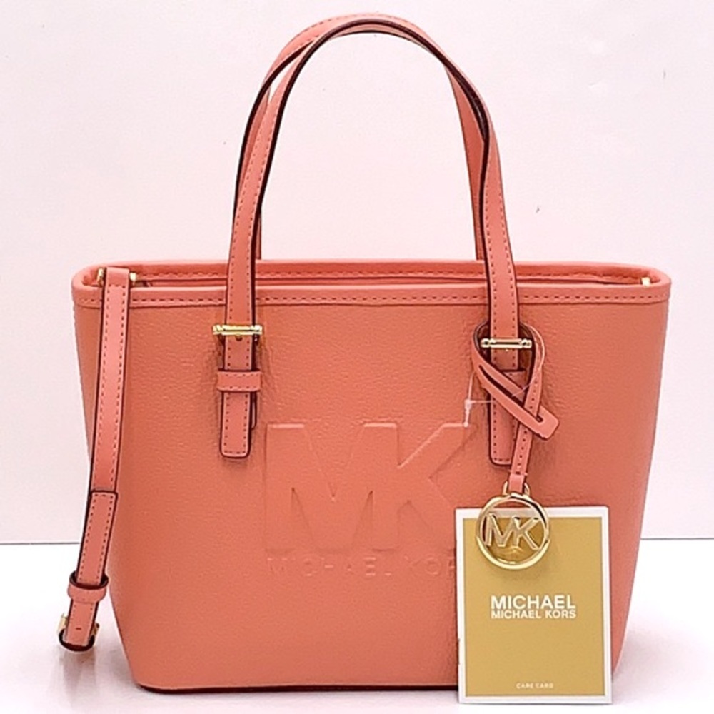 MICHAEL KORS XSMALL CARRYALL CONVERTIBLE TOP ZIP TOTE SHERBERT COLOR - Picture 2 of 16